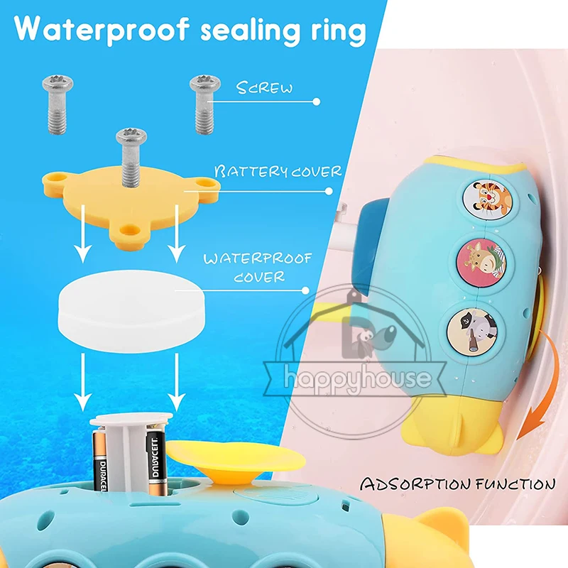 Baby Bath Toys for Kids Electric Submarine Shower Sucker Baby Toys Spray Water Toys Bathtub Toys Sprinkler Baby Shower