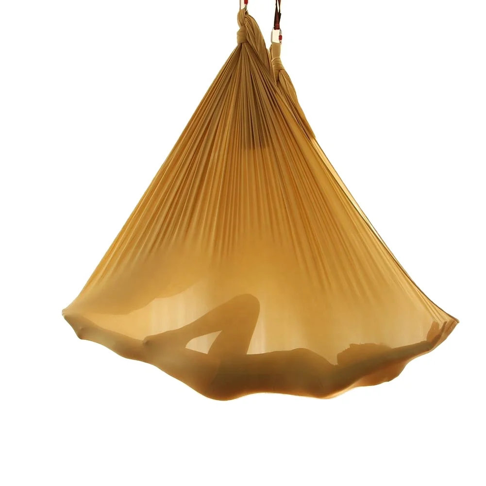 

High Quality Beige Nylon Portable Folding Independent Swing Chair Indoor/Outdoor Aerial Yoga Hammock Folding Chaise Lounge Pink