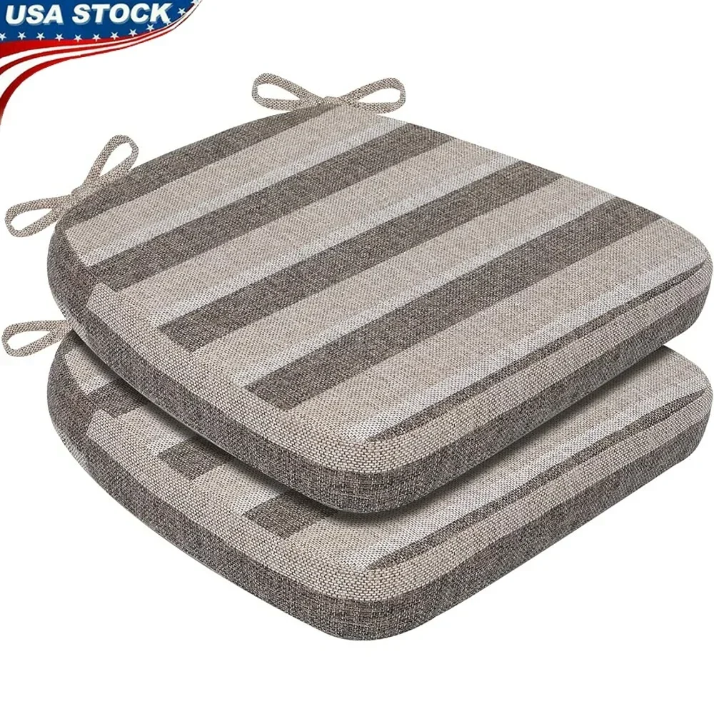 

D Shape Kitchen Chair Cushions Non Slip Removable Cover 2 Inch Thick Dining Chair Pads Ergonomic Support Indoor Use