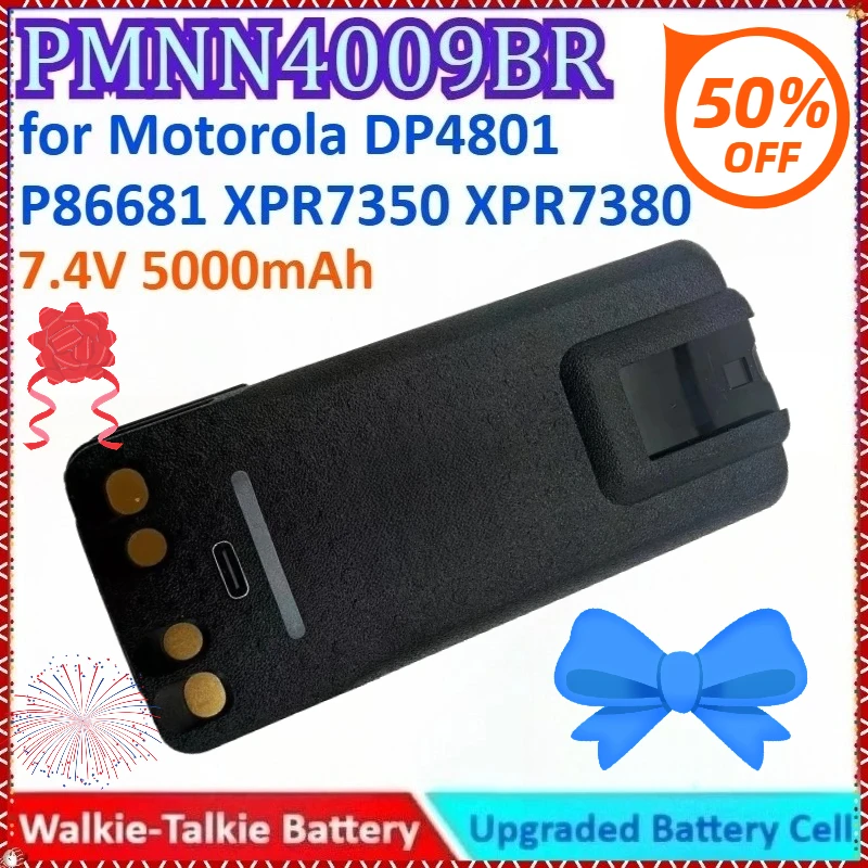 

5000mAh 7.4V PMNN4009BR Walkie Talkie Battery for Motorola DP4801 P8668I XPR7380 XPR7550 XPR7350 GP338D DP2400E DP4000 XiR P8668