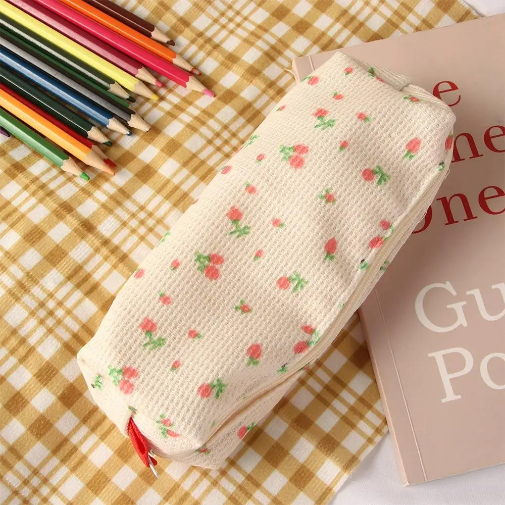 Office Supplies School Pen Holder Stationery Makeup Bag Fresh Style Pencil Cases Storage Bags Pencil Bag Small Flowers