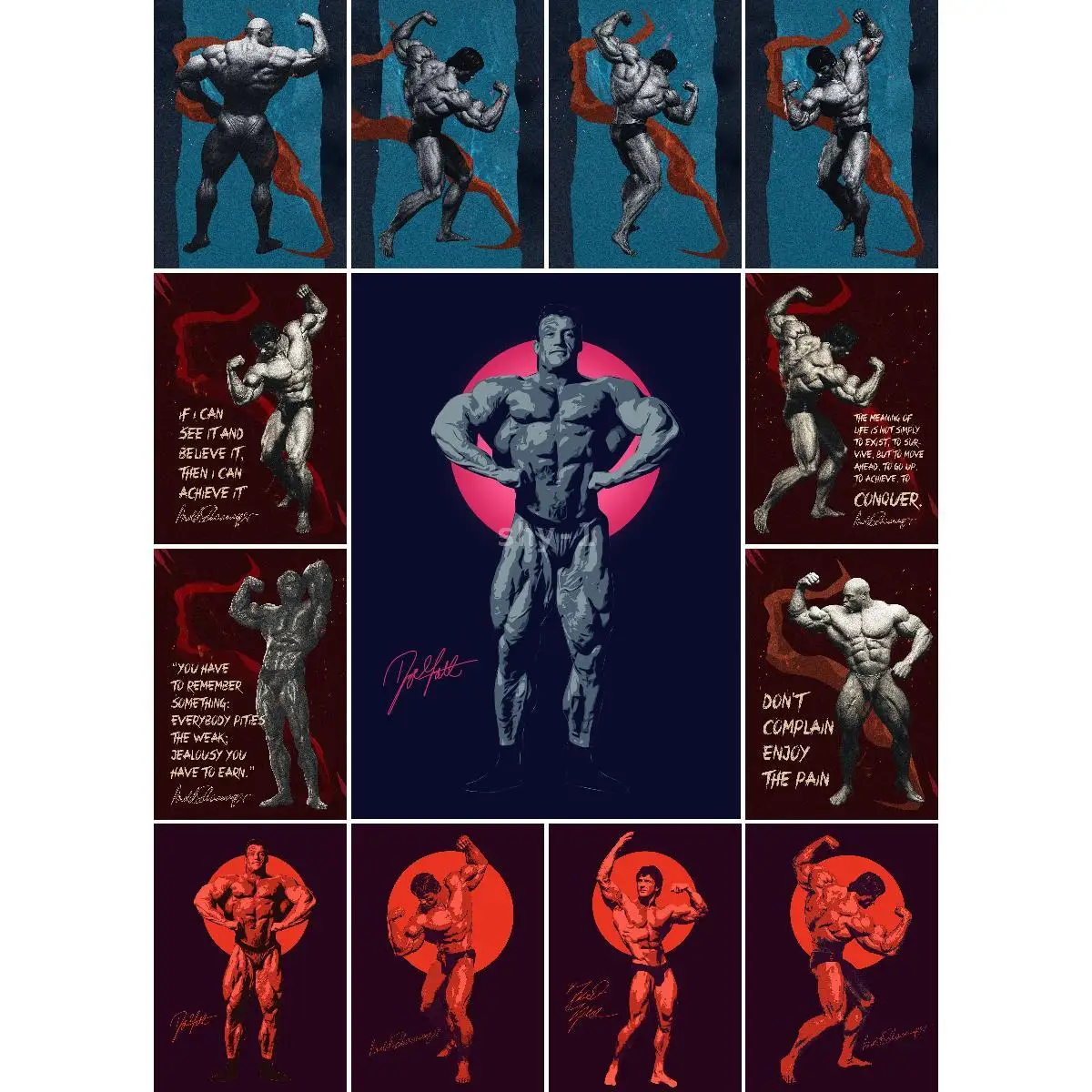 Ronnie Coleman Inspirational Poster  Culture Collection Fitness Icon Wall Art Print for Home Decor