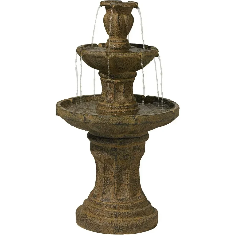 

Высокий 3-ярусный декор, садовый декор для внутреннего дворика, двора, дома, газона, крыльца, релаксации, наружного балкона, 41 дюйм, 1/2 дюйма