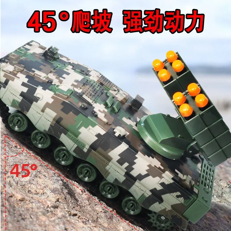 Military War 2.4g Rc Missile Vehicle Battle  Remote Control Toy Car With Shoot Bullets Model Tank Electronic Acousto-Optic Toys