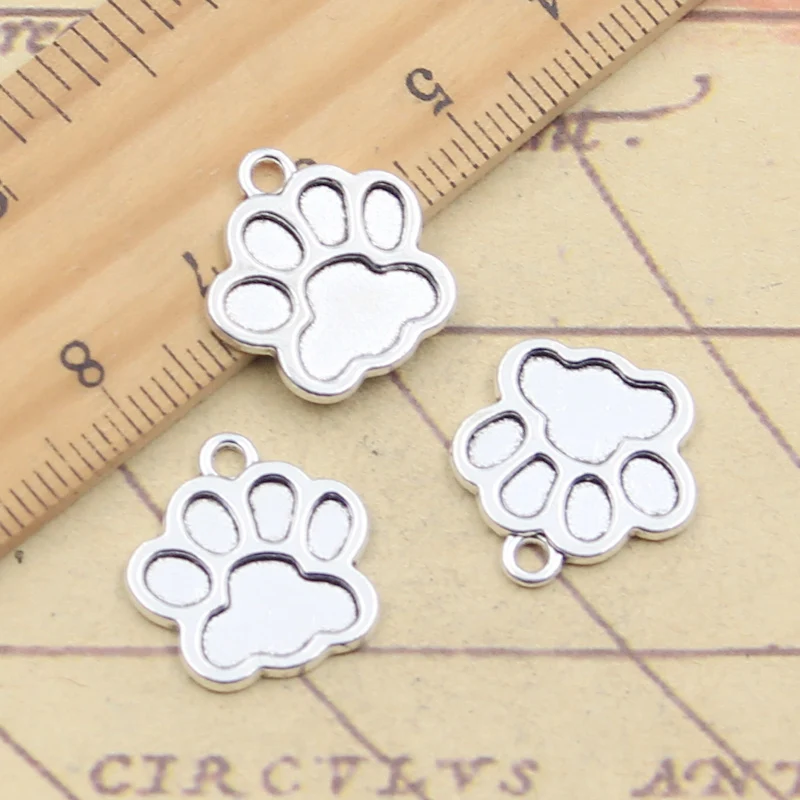 20pcs Charms Dog Paw Bear Claw 17x16mm Tibetan Silver Color Pendants Antique Jewelry Making DIY Handmade Craft