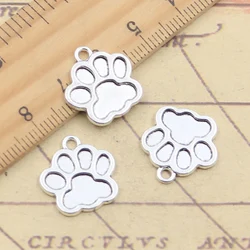 20pcs Charms Dog Paw Bear Claw 17x16mm Tibetan Silver Color Pendants Antique Jewelry Making DIY Handmade Craft