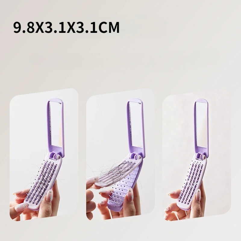 1 قطعة مرآة مشط قابلة للطي 2 في 1 جديد حمل صغير التنظيف الذاتي للطي مشط المنزل منتجات التجميل والصحة ماكياج