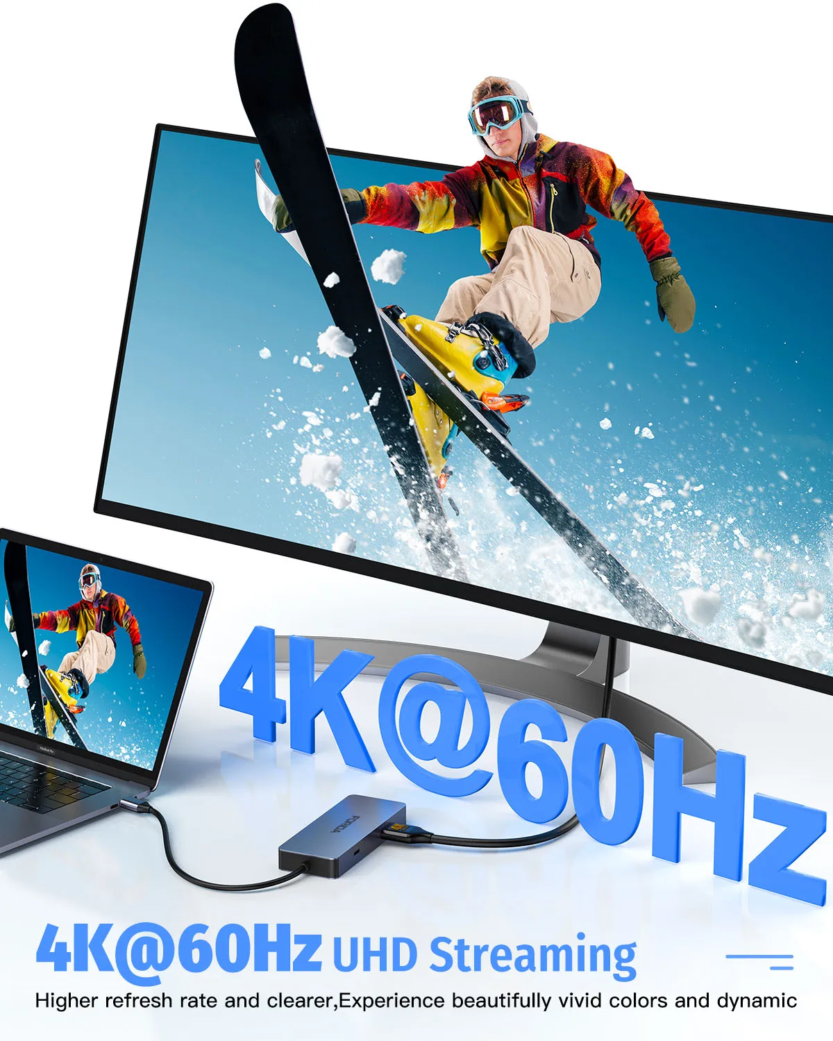 Hub USB C 3.2 10 Gbps con 4K a 60 Hz Docking station per porta audio da HDMI a tipo C VGA RJ45 per PC portatile MacBook Air Dell HP Samsung