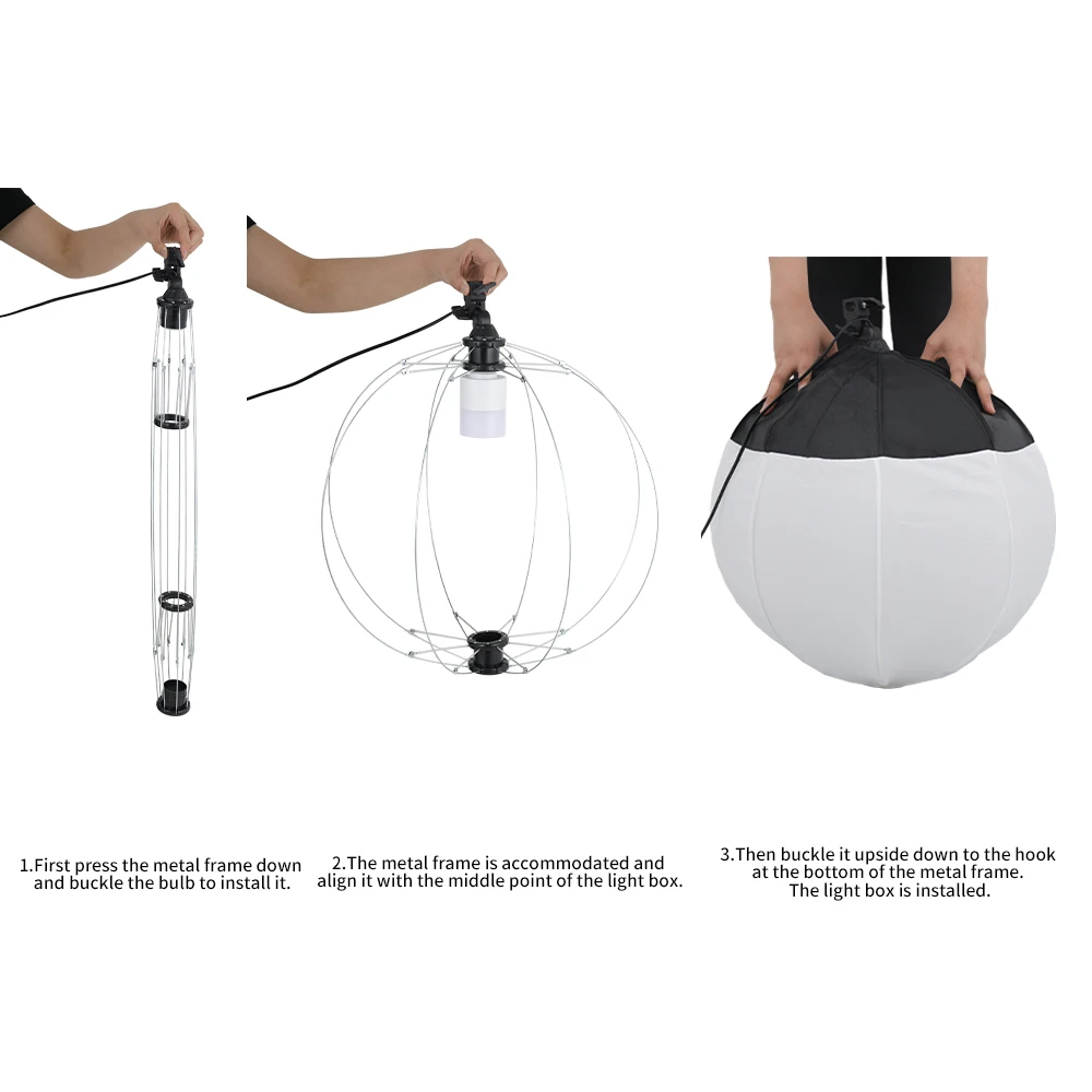 55 ซม.Softbox การถ่ายภาพทรงกลมชุด Professional ระบบแสงต่อเนื่องกล่องนุ่มสําหรับอุปกรณ์สตูดิโอถ่ายภาพ