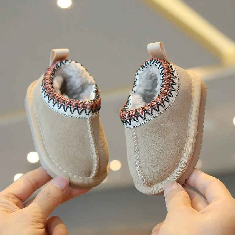 

BNew Snow Boots Fashion Warm Winter Ankle Boot Versatile Thick 2025 Retro Baby Girls Boot Classic Ethnic Boys Boots 1-4 Y Botas