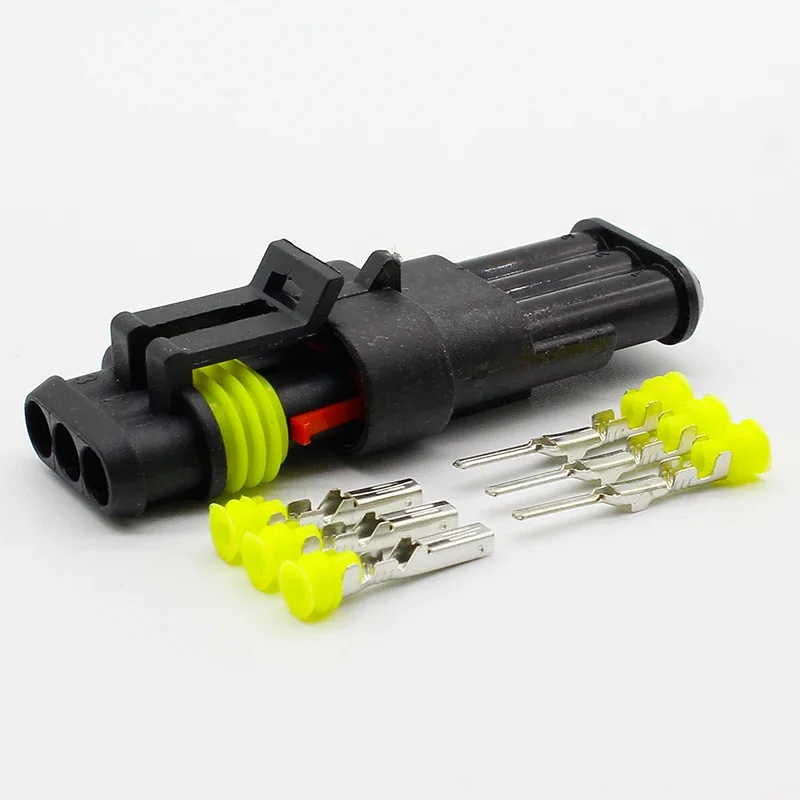 5 sets Kit 3 Pin Way Waterproof Electrical Wire automotive Connector Plug for car