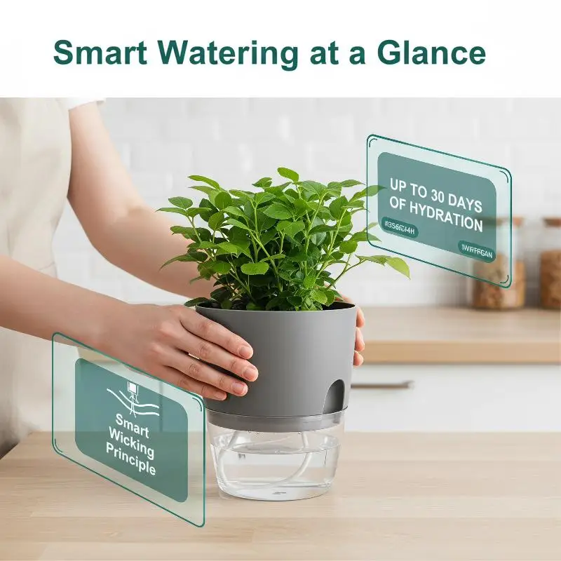 Lazy Self-Watering Transparent Plant Pot 1Pcs Hydroponic Flowerpot for Small Cactus  Home Display