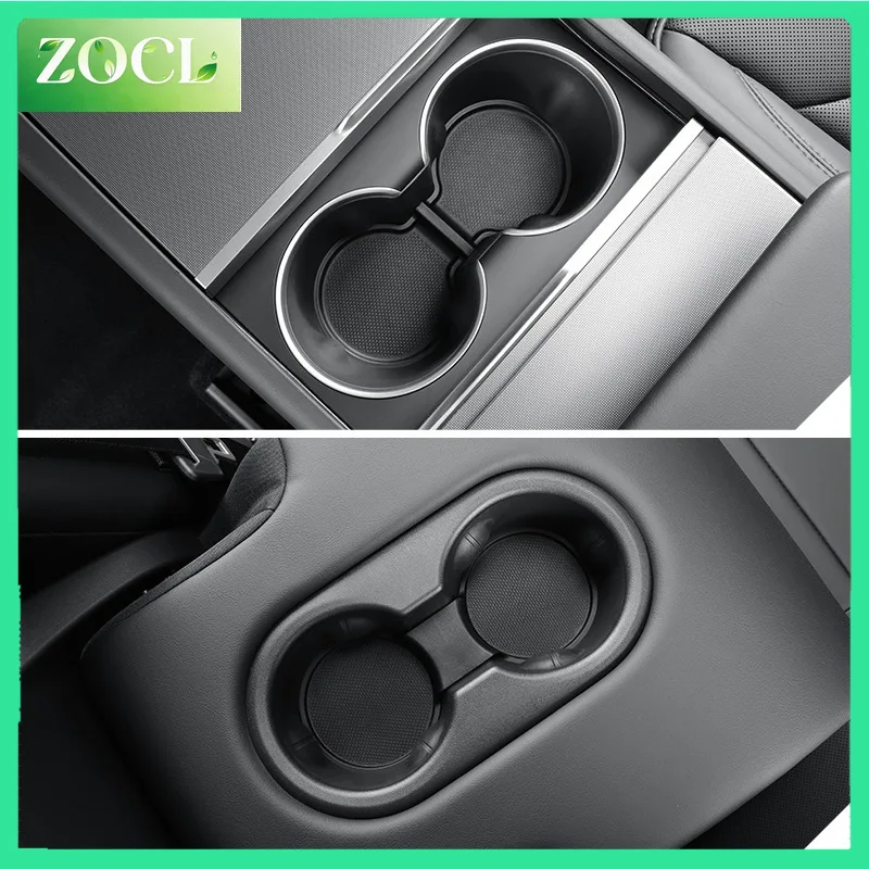 New For Tesla Model Y Juniper 2025 Car Silicone Anti Slip Cup Holder Mats for Center Console Rear Seat Storage Organizer Accesso