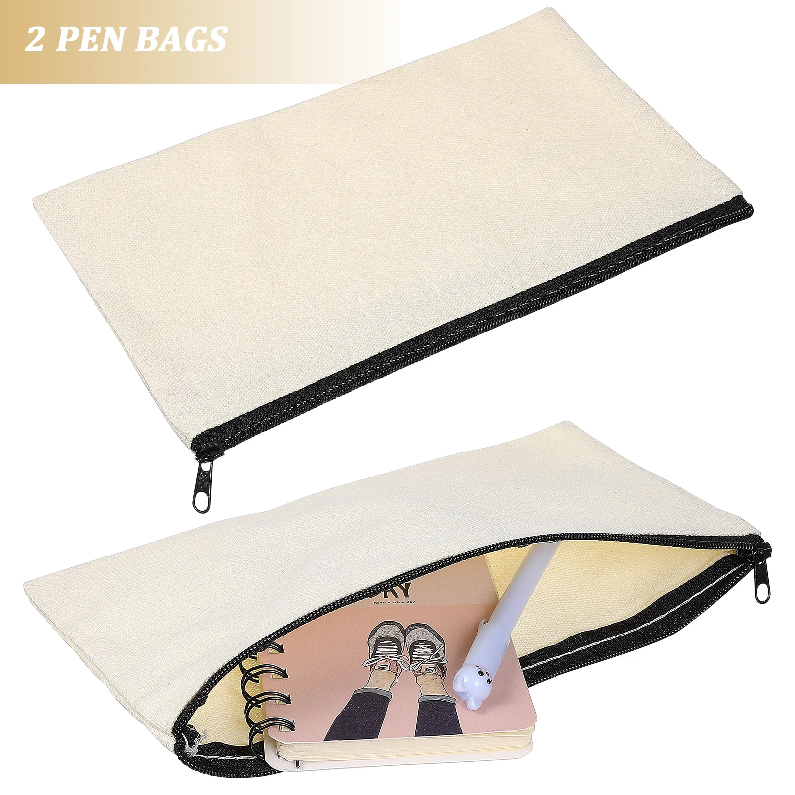 

4 pcs Canvas Tote Pen Large Capacity Shoulder Bags For Women Premium Material Casual Diy Embroidery Painting Canvas