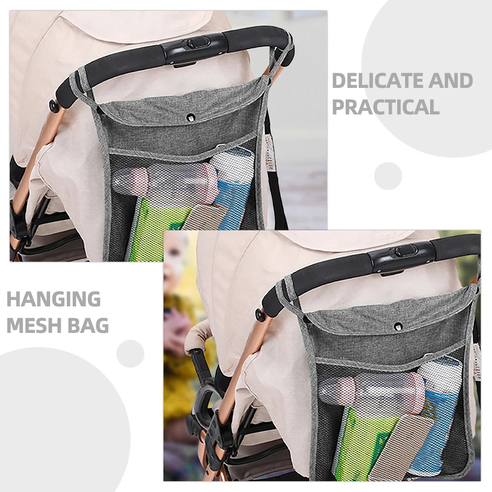 2 قطعة عربة طفل معلقة شبكة المنظم الجانب الرافعة حقيبة التخزين صافي حقيبة ل زجاجة الحفاضات زجاجة الحليب السفر أكياس عربة طفل