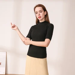 Korean Fashion Women's Sweater Outerwear 2025 Female Knitted Pullover Tops Blouses Basic Cropped Style Clothes Clothing Ladies