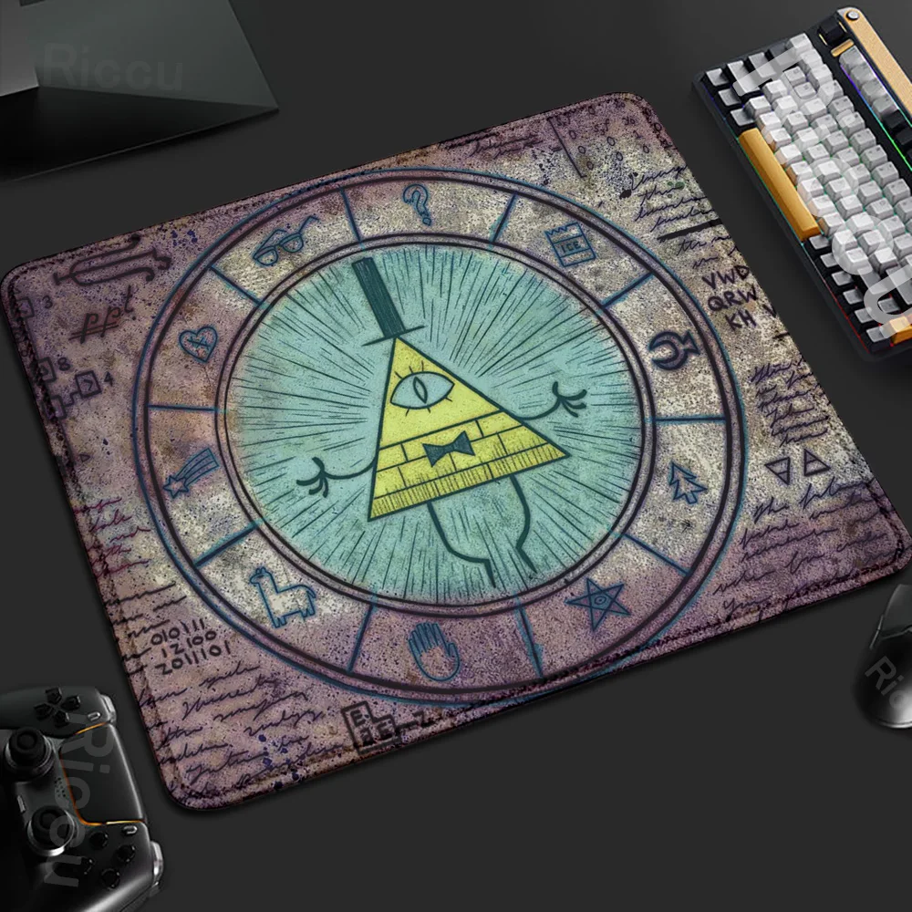 40x45cm Bill Cipher Mousepad HD Printing PC Gamer Lock Edge Keyboard Deskmat Small Size Non-slip Mice Pad Gravity Fall Table Pad