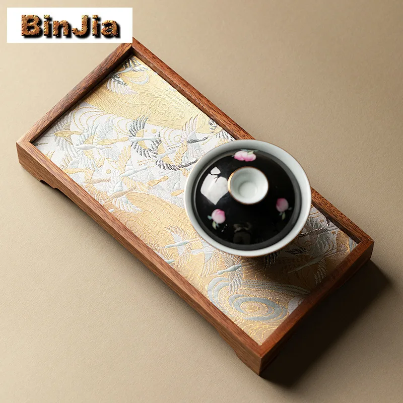 Walnut Rectangular Tea Tray Zen Cake Rack Coffee Storage Board Cutlery Organizer Dishes For Serving Tea Ceremony Accessories