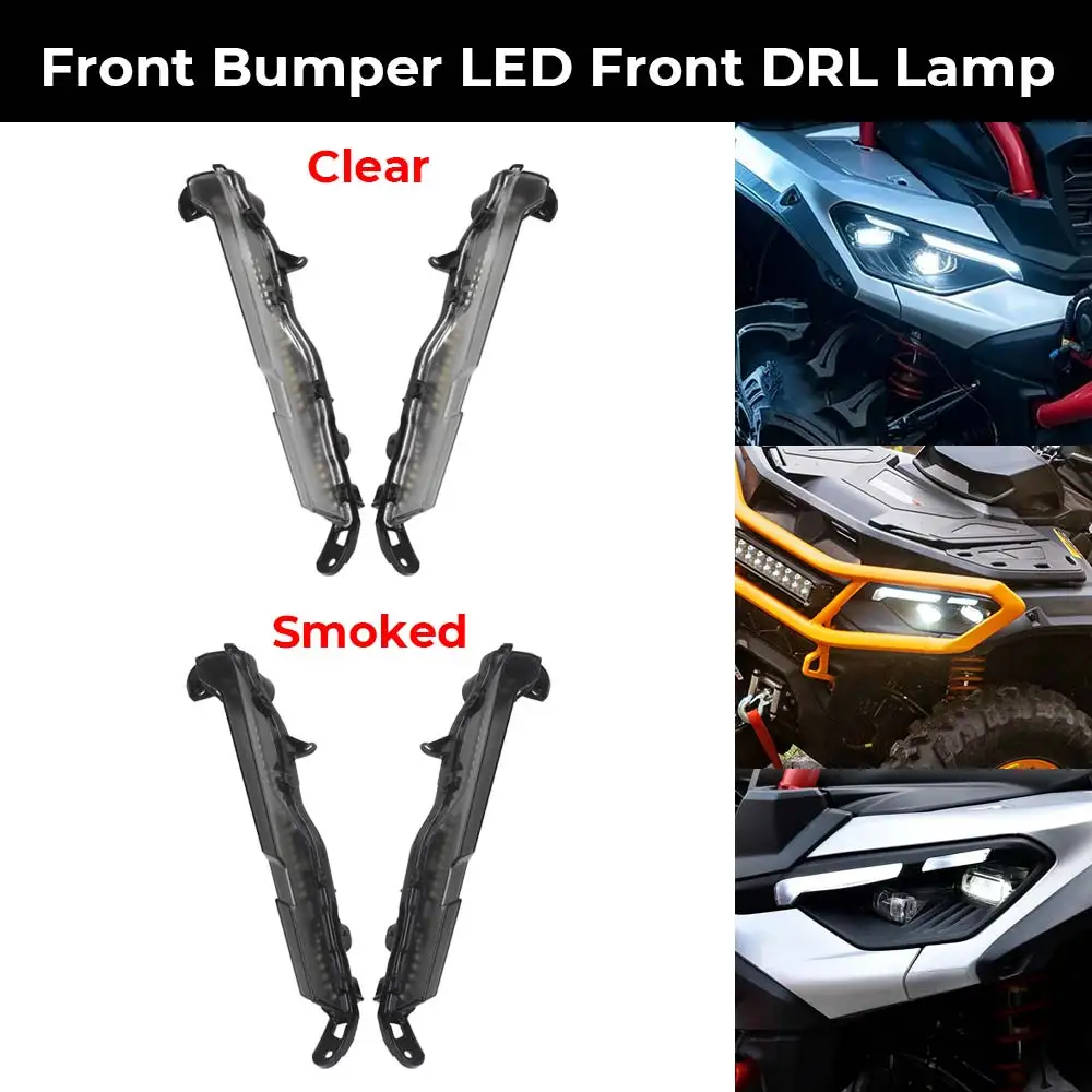 1Pair Front Bumper LED Front DRL Lamp For Can-Am Outlander 1000R EFI DPS/ XT/ XMR / XTP /LTD 2025-2026 UTV ATV Accessories Smoke