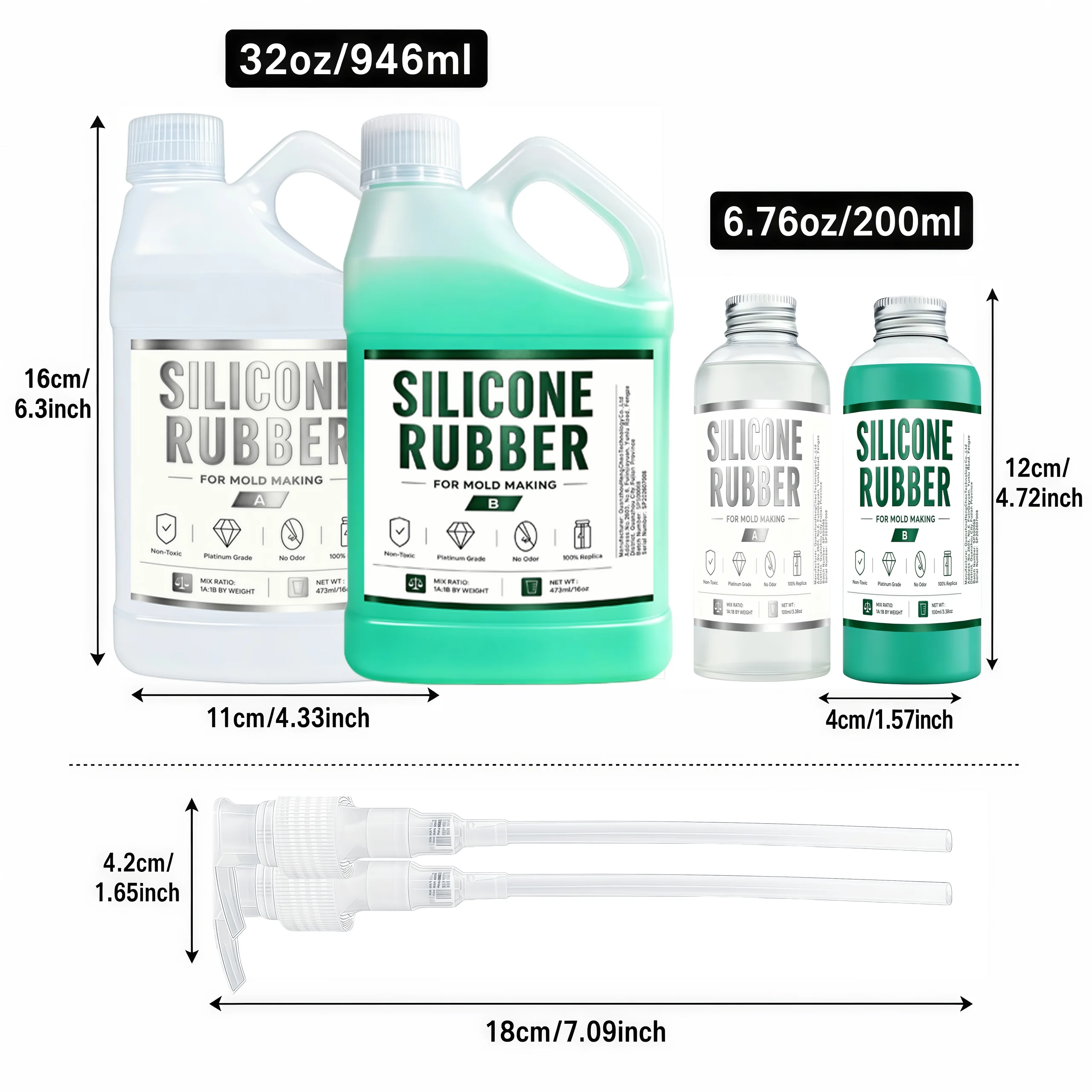 Jewelry Casting Tools, Non‑Toxic Liquid Silicone Mold Kit, Super Elastic Silicone for Resin Plaster Candle DIY Molds