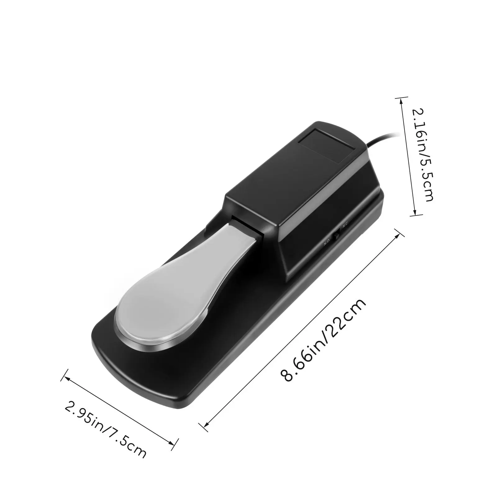 Electronic Keyboard Pedal Classic Piano-Style Sustain Pedal Black Non-Skid Base Durable Foot Damper for Digital Pianos Universal