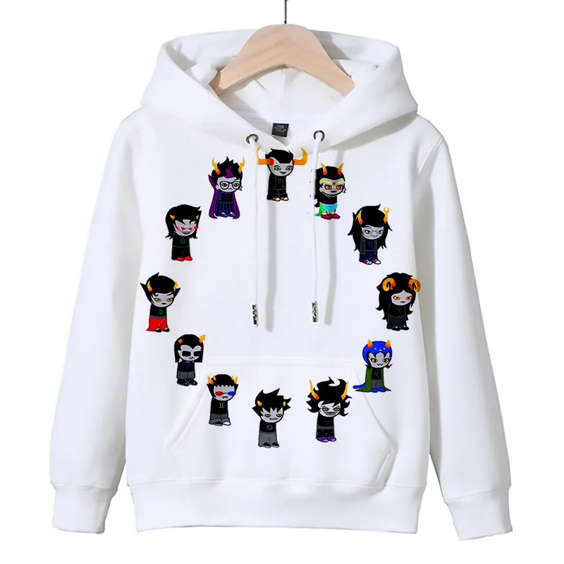 Homestuck 3D Digital Print Custom Hoodied Cartoon Image Long-sleeved Polyester Fiber Fabric Top Adult Hat Hoodie Pullover Y2k