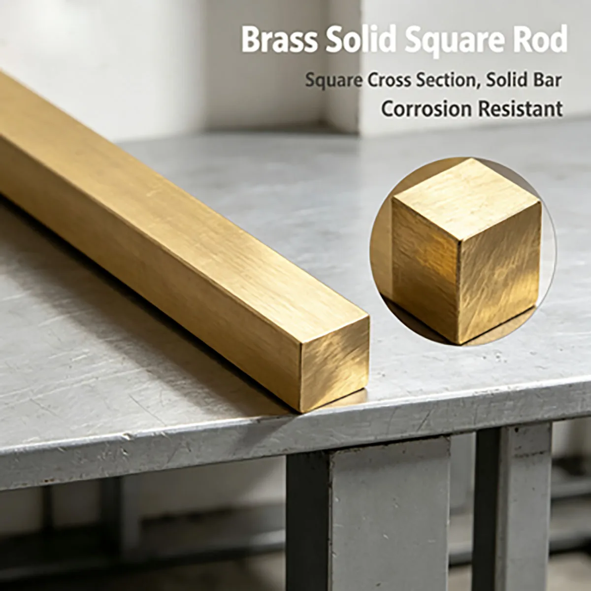 1-15mm Side Length Solid Brass Square Rod, Brass Square Bar for Precision Hardware, Mechanical & Electrical Accessories