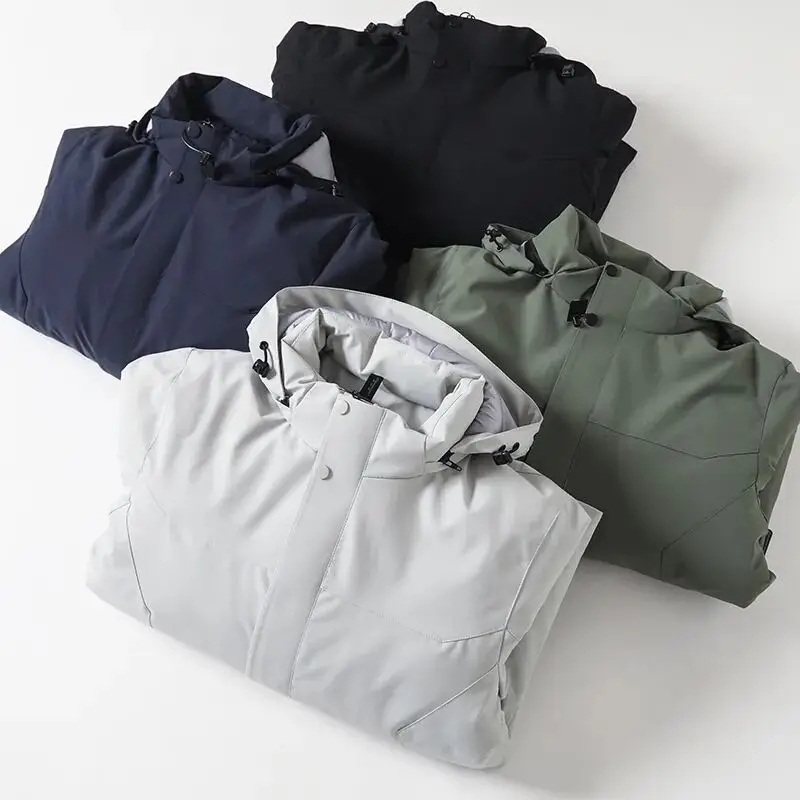 

Утепленная хлопковая куртка с капюшоном для мужчин, зимняя, для активного отдыха, ветрозащитная, водонепроницаемая, теплая, модная, в городском стиле, длинная