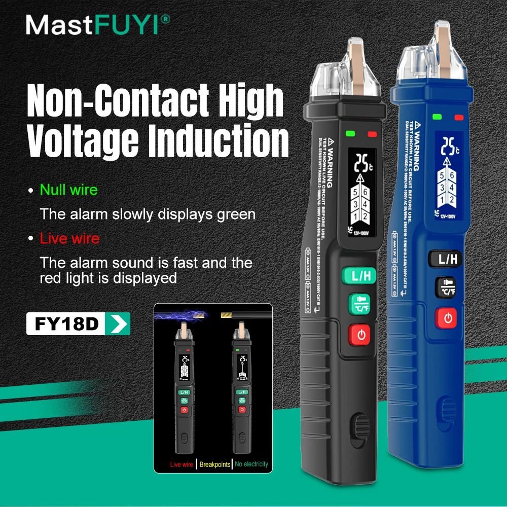 

​​MASTFUYI Non-Contact Voltage Tester Pen - AC Voltage Detector, Live/Neutral Wire Finder, Safety Electrical Tester for Home