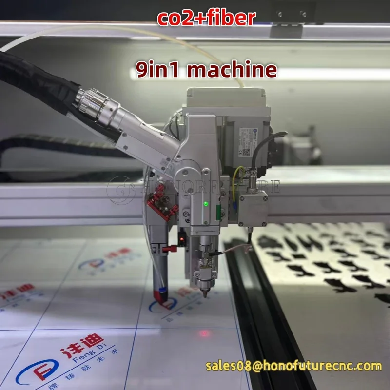 1500w Fiber Lazer Cutting Machine with 150W CO2 Laser Tube Welding Cleaning 9in1 Tools Metal Nonmetal CO2 Laser Engraver Machine