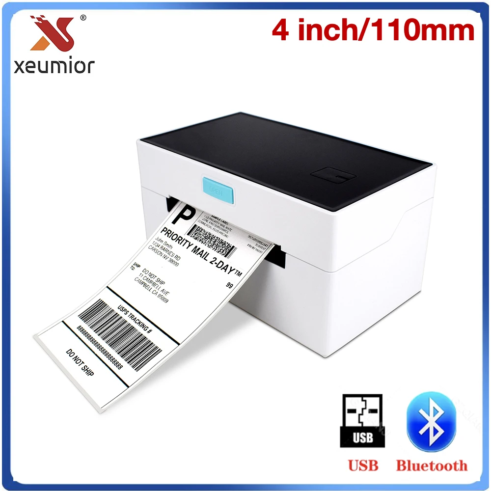 

4 Inch USB Bluetooth Bar code Printer 110mm Sticker Shipping Address Label Maker WIFI Thermal Barcode Printer 4X6 for Logistics