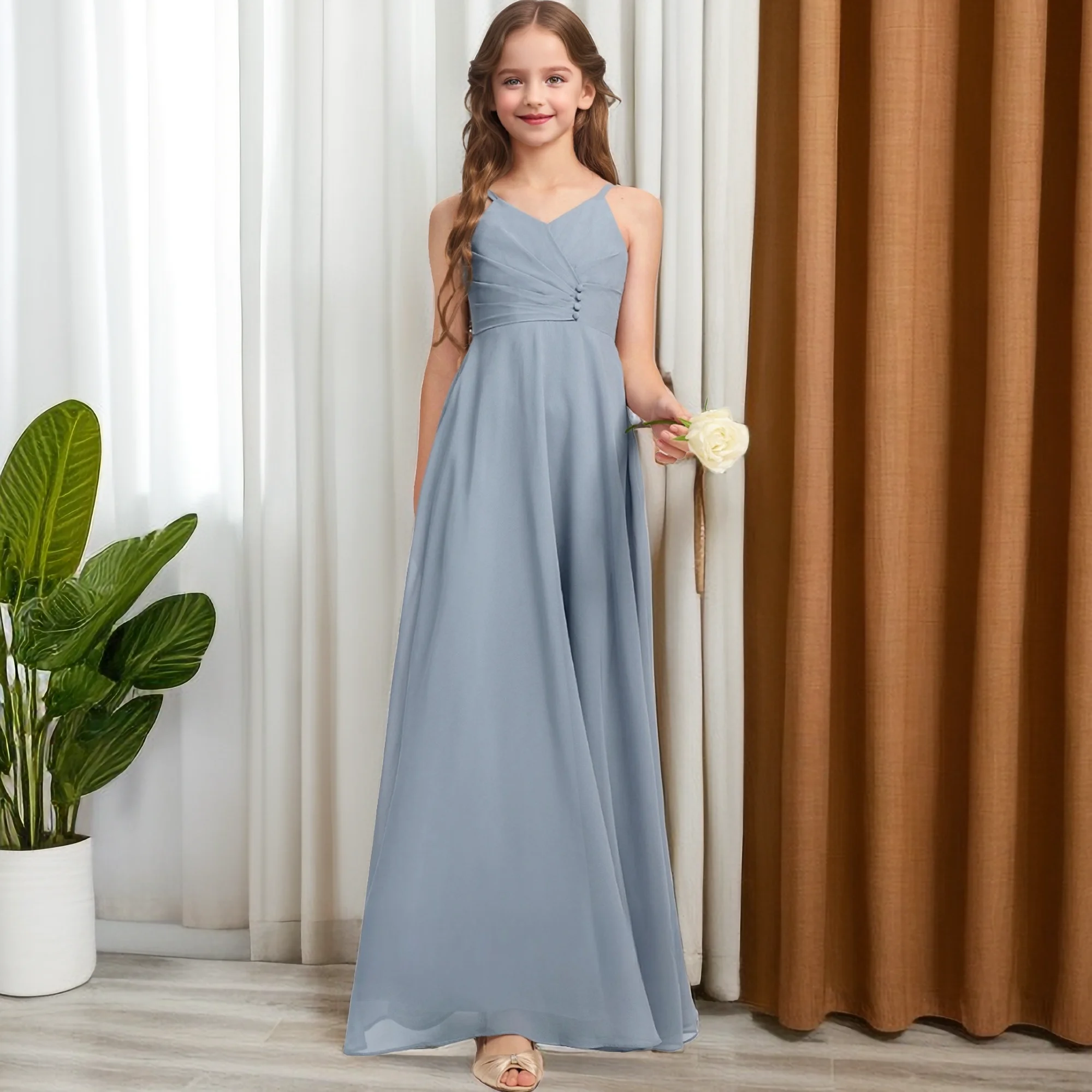 

Junior Bridesmaid Dress For Children Wedding Ceremony Festivity Celebration Banquet Ball Birthday Party Pageant Event Prom Night