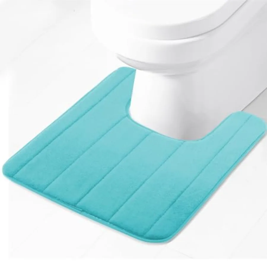 Soft U-Shaped Bathroom Rug, Memory Foam Bath Mat, Non Slip Water Absorption Dry Fast Toilet Mat, Bathroom Floor Mat.3 x.6 Feet