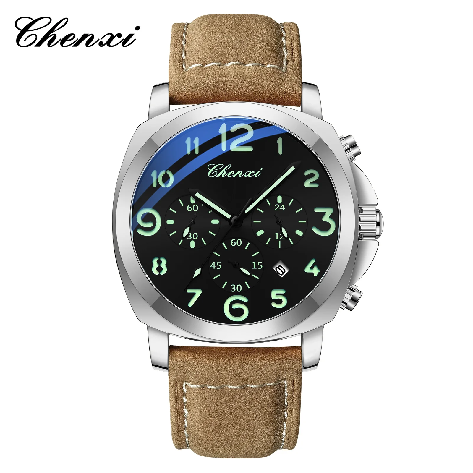 Montre-bracelet pour homme de luxe de la marque CHENXI, chronographe, étanche, lumineuse, de haute qualité, montre sport pour homme, date, montres à quartz pour homme