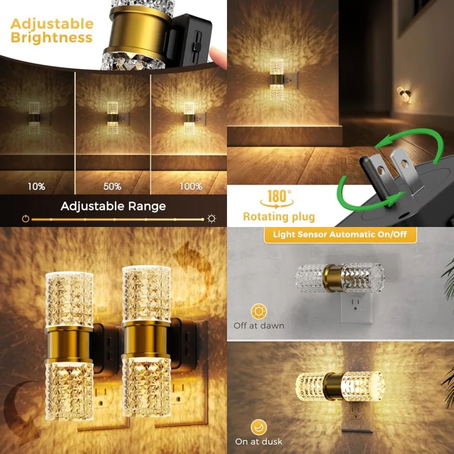 

Night Light, Dimmable Night Lights Plug into Wall, 0-00LM Adjustable Brightness LED Night Light, Automatic Night Lights Plug in