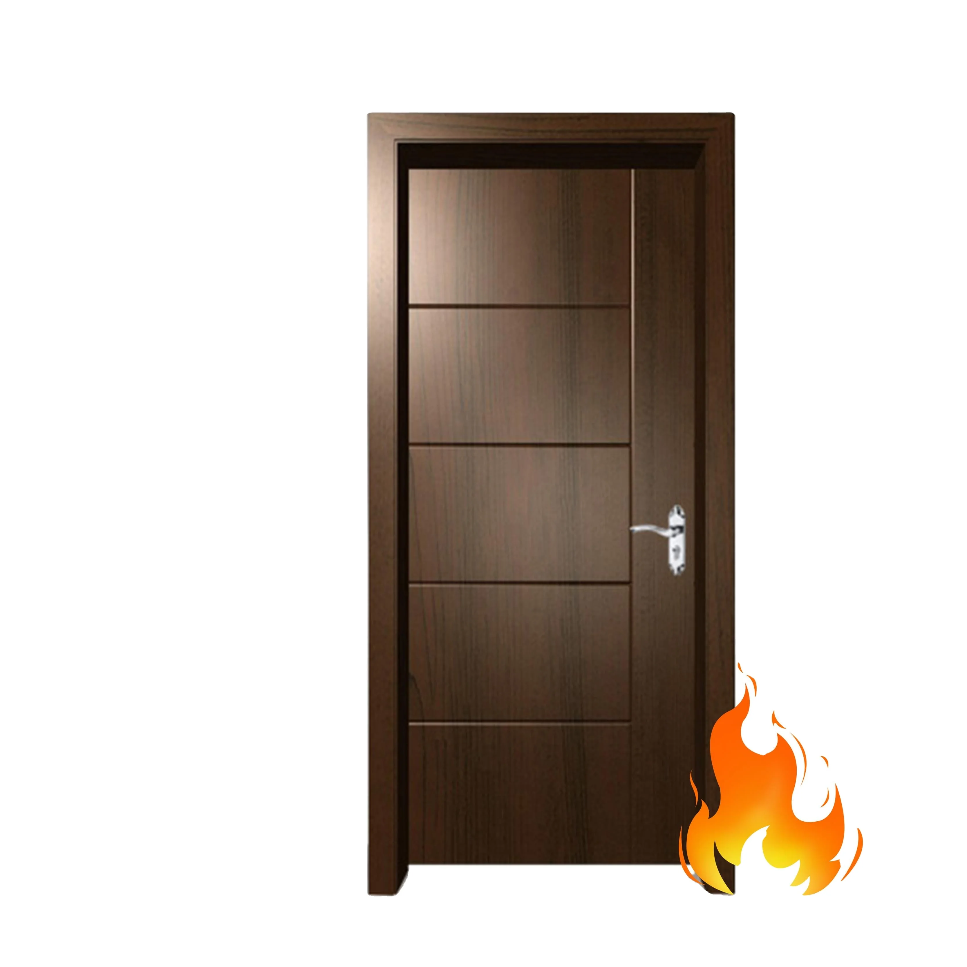Customized Fire Rated Wood Doors and Steel Frame Timber Hotel Doors Wood Fire Door