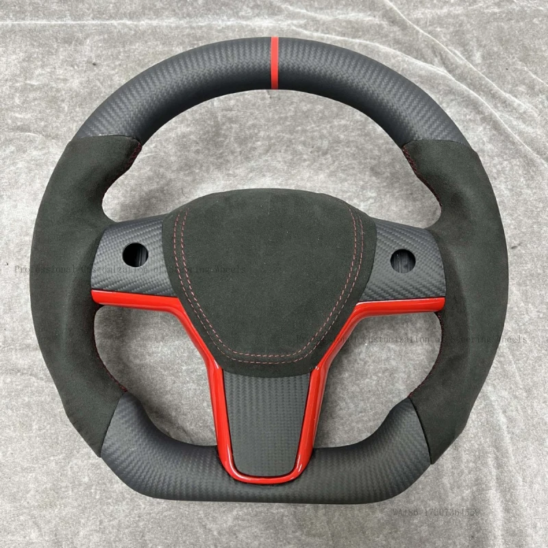 Carbon fiber car wheel modification is a popular item, suitable for all Tesla Model S series steering wheels