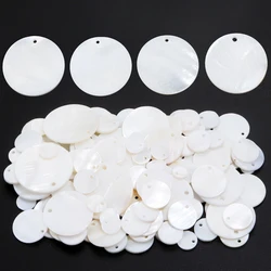 Round Shell Disc Natural Mother of Pearl Shell Beads Round Single Hole Freshwater Shell Beads For DIY Jewelry Making Accessorie