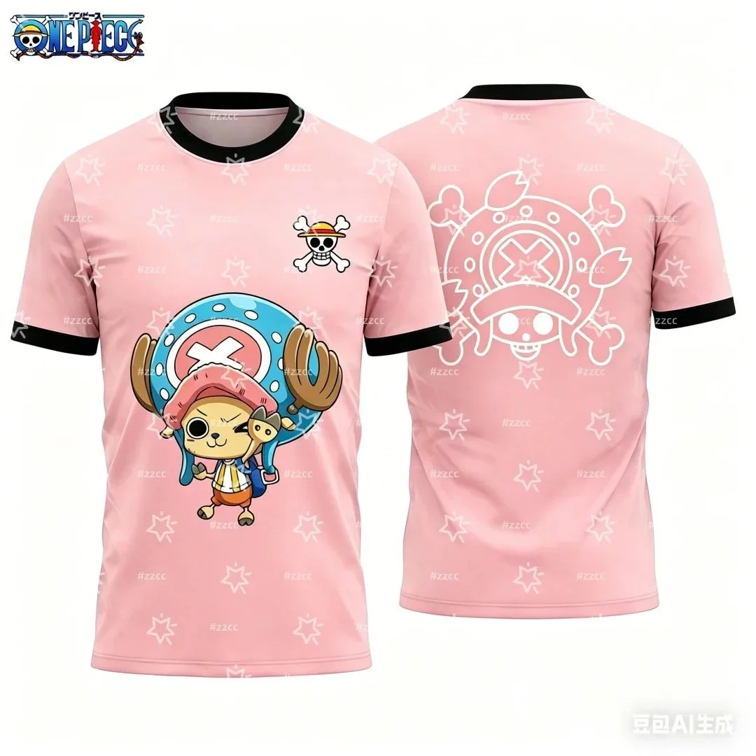 One Piece Tony Tony Chopper Anime T-Shirt Unisex Kinder Schnell trocknendes, atmungsaktives Kurzarm-T-Shirt Mode Streetwear Sport Tops – Detail 5