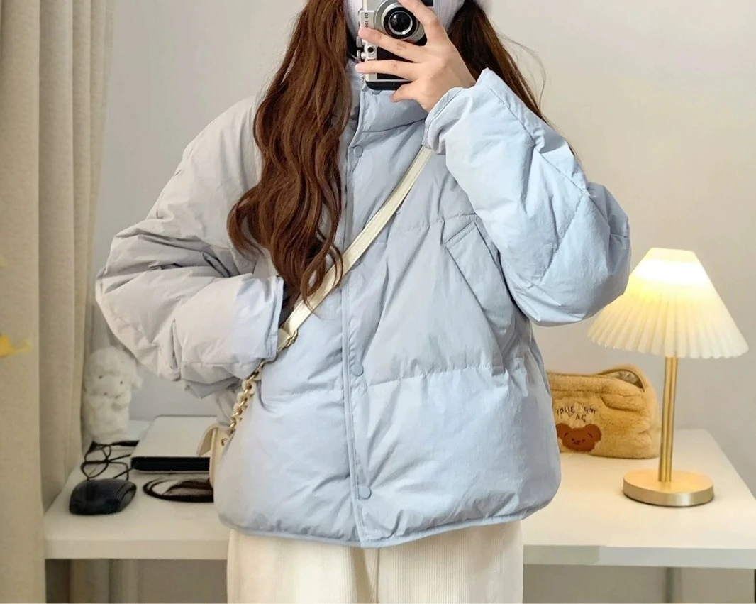 2025 신상 여성용 숏 패딩 다운 코튼 재킷 따뜻한 브레드 재킷