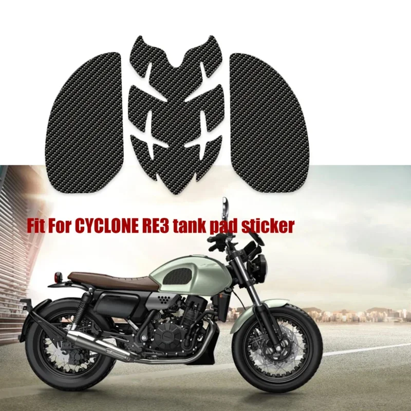 

For CYCLONE RE3 2021-On Motorcycle Fuel Tank Anti-Slip Pads, Gas Knee Grip, Traccion Sticker, Protective Accessories