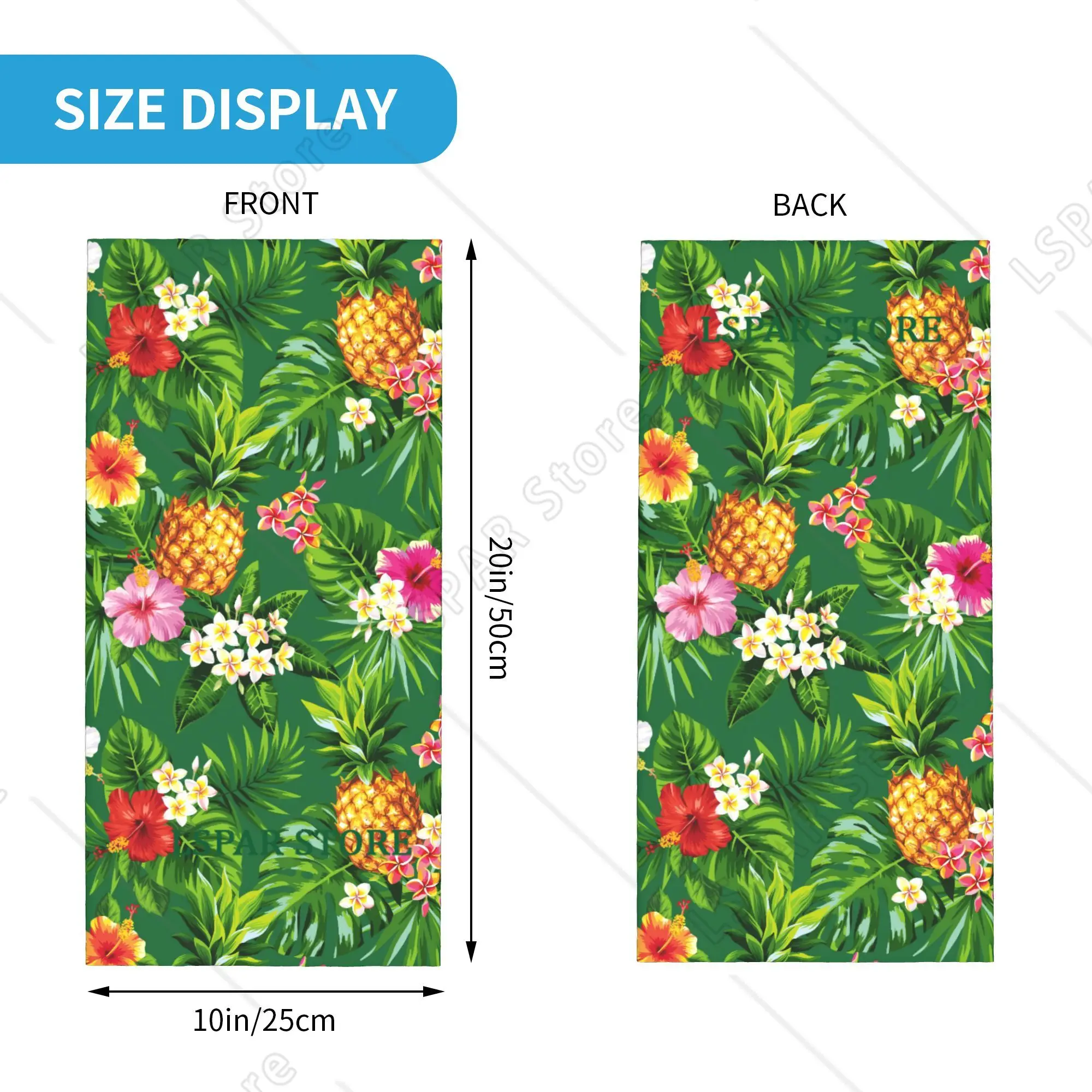 Summer Fruits Bandana Neck Gaiter Printed Tropical Palm Leaves Balaclavas Face Scarf Multi-use for Men Women Adult