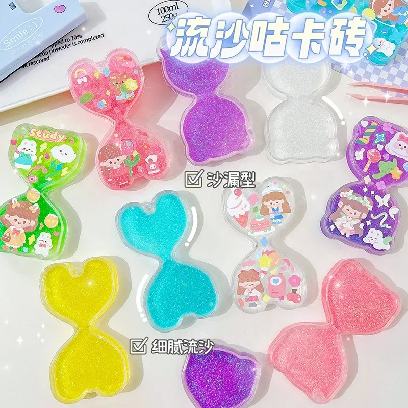 Fluid Heart Hourglass Acrylic DIY Guka Polco Korean Sticker DIY Children's Handmade Toys