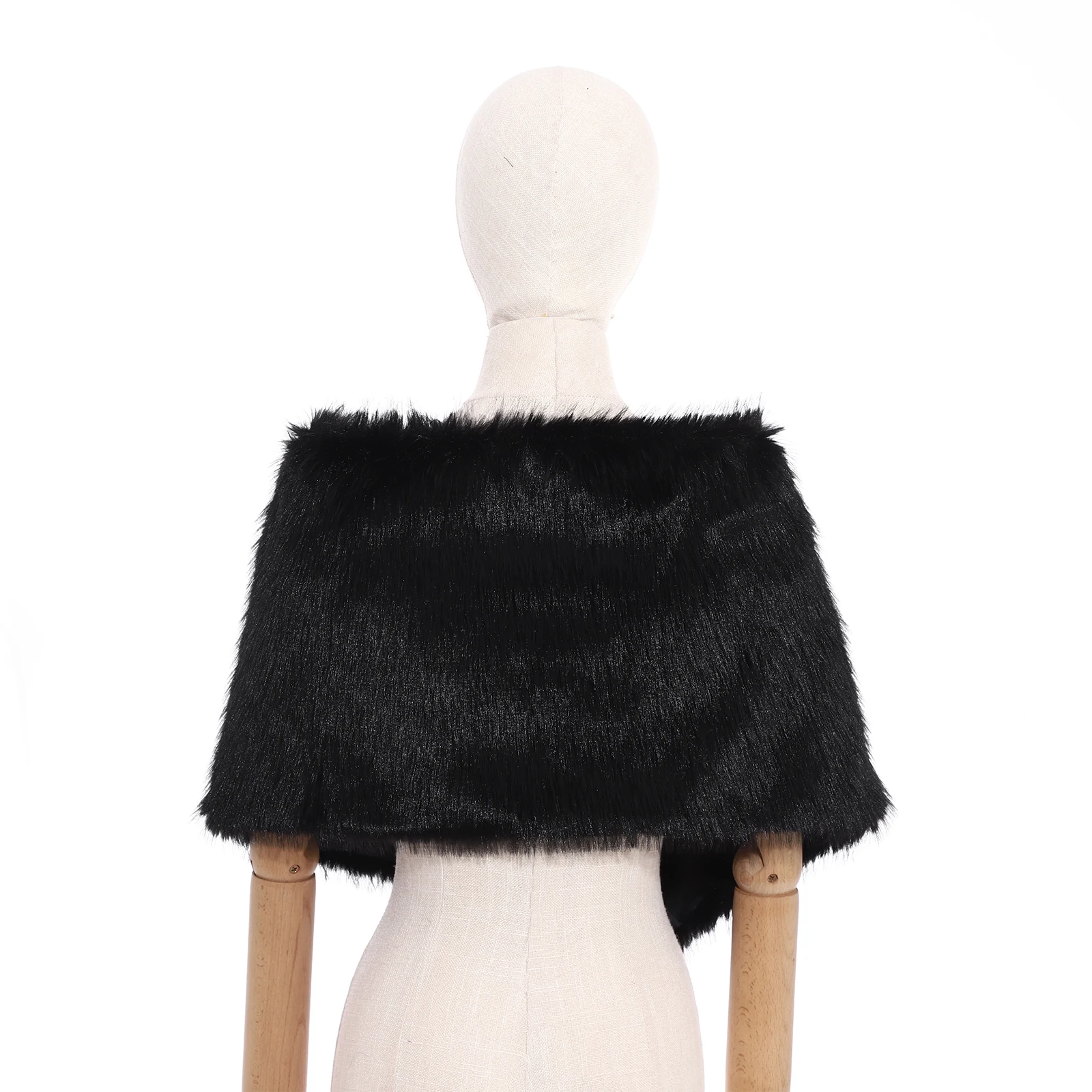 Medieval Faux Fur Cape Cosplay Costume Cape Shawl for Masquerade Ball Halloween Cosplay Accessory