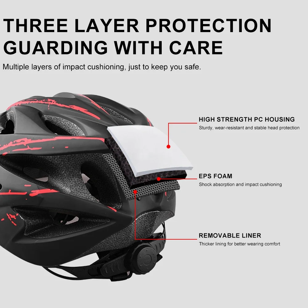 Bicycle Helmet Ultra-light EPS Magnetic Goggles Cycling Helmet Outdoor Adjustable Men Women One-piece MTB Road bicycle helmet