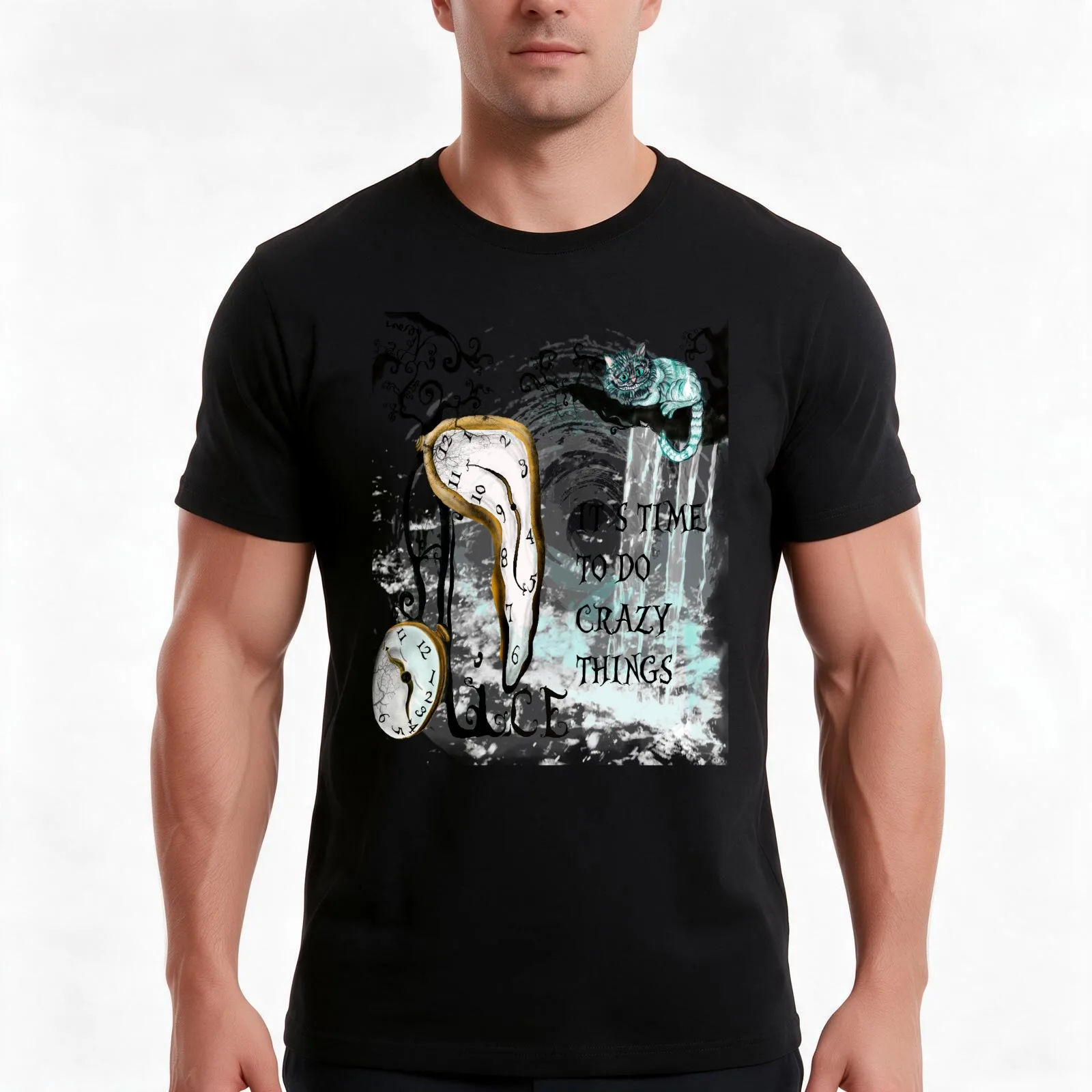 Cat Chester T-Shirt, Summer Casual Cotton Tee, Oversized Streetwear Tops, Vintage Graphic Print, Loose Fit Short Sleeve