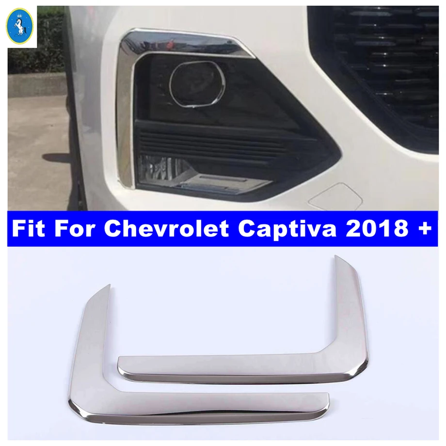 

ABS Auto Front Bumper Fog Lamps Lighs Eyebrow Stripes Cover Trim For Chevrolet Captiva 2018 - 2021 Chrome Exterior Accessories