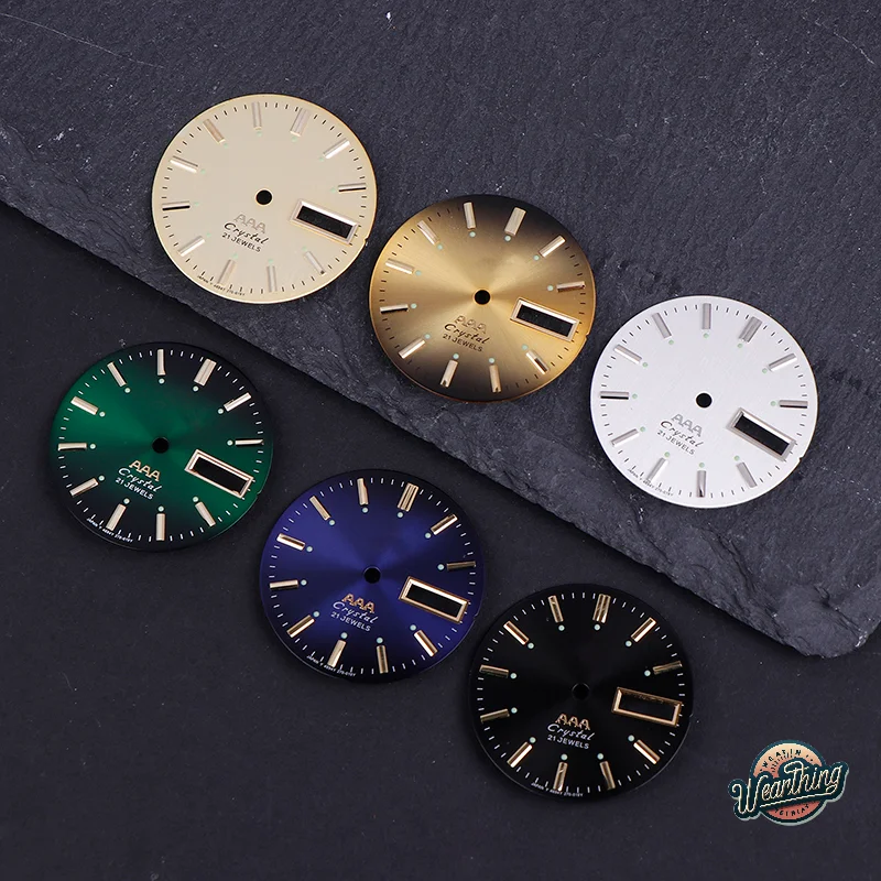 1PCS Vintage Watch Dial DIY Parts 3 A Dual Calendar Literal Men's Watch Accessories For 46941/46943 Movement