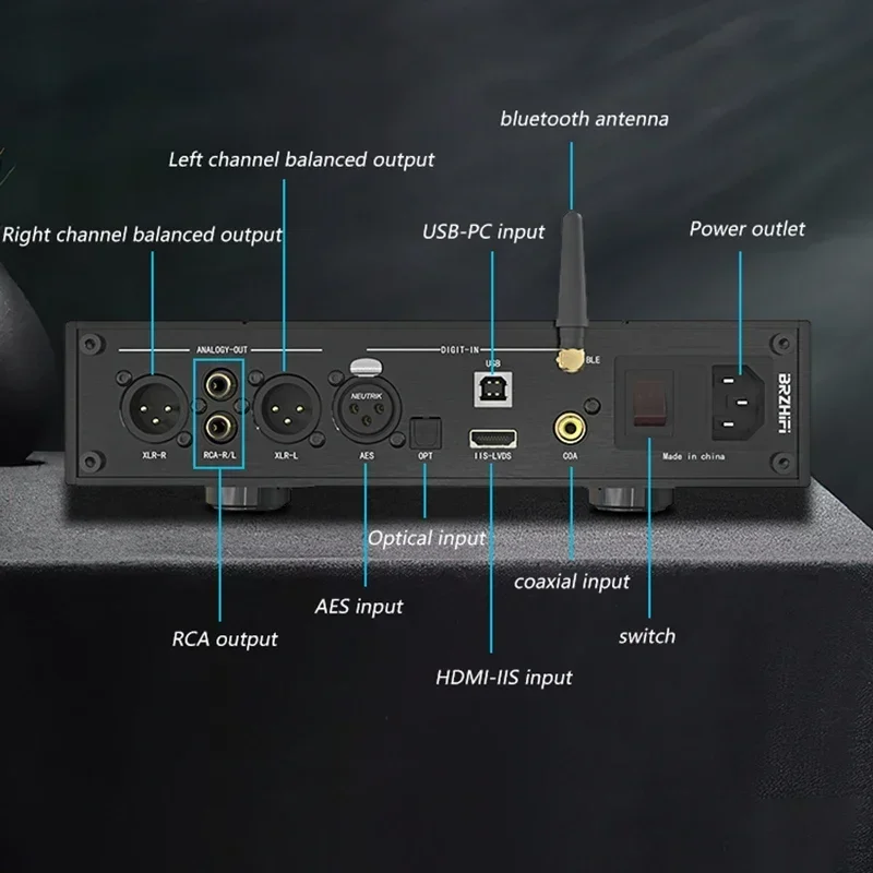 Flagship Digital Áudio Decodificador ES9038PRO Dual Core Febre HIFI DAC Lossless Decodificação DSD512 384KHz Bluetooth 5,1 IIS Interface