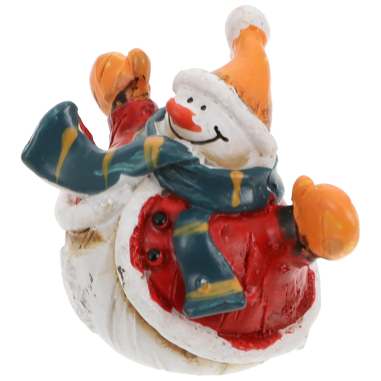 Resin Snowman Ornament Christmas Decor Delicate Unique Home Adornment Cartoon Xmas Gift Vintage